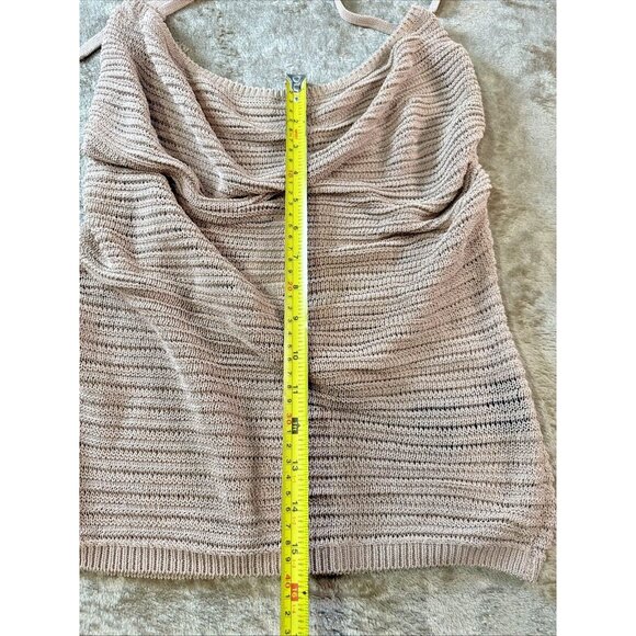 Guess Halter Top Womens Size L Champagne Color SL Rhea Cowl Neck Milk Tea - Picture 5 of 16
